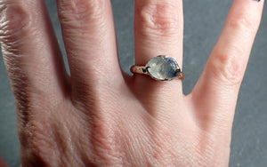 tumbled Moonstone White Gold Ring Gemstone Solitaire recycled 14k statement cocktail statement 2965