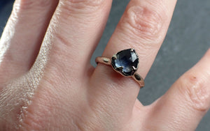 Fancy cut Montana blue Sapphire 14k White gold Solitaire Ring Gold Gemstone Engagement Ring 2944