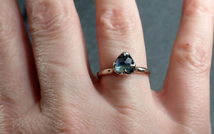 Fancy cut Montana blue Sapphire 14k White gold Solitaire Ring Gold Gemstone Engagement Ring 2945