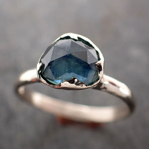 Fancy cut Montana blue Sapphire 14k White gold Solitaire Ring Gold Gemstone Engagement Ring 2966