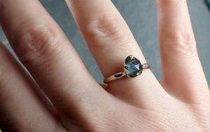Fancy cut Montana blue Sapphire 14k White gold Solitaire Ring Gold Gemstone Engagement Ring 2993