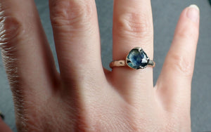 Fancy cut Montana blue Sapphire 14k White gold Solitaire Ring Gold Gemstone Engagement Ring 2994