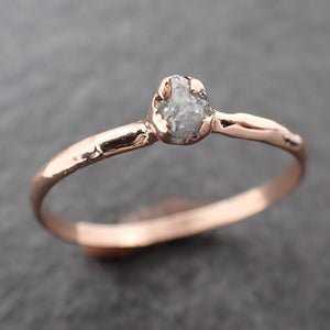 Raw Rough Dainty Diamond Engagement Ring Rough Diamond Solitaire 14k Rose gold Conflict Free Diamond Wedding Promise byAngeline 3029