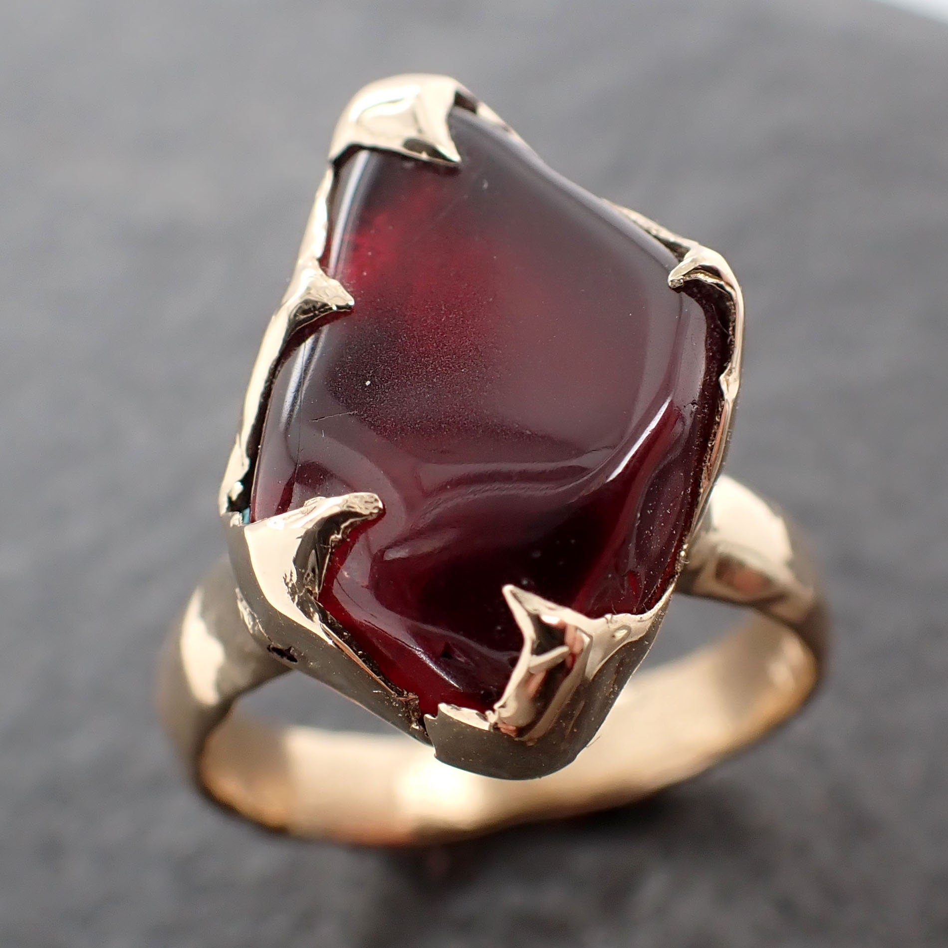 One of a Kind Red Garnet Silver Ring No:1 | Boutique Ottoman Exclusive