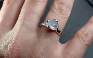 tumbled Moonstone White Gold Ring Gemstone Solitaire recycled 14k statement cocktail statement 3024