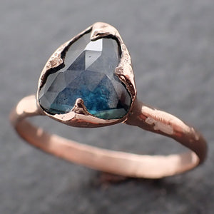 Fancy cut Montana blue Sapphire Rose gold Solitaire Ring Gold Gemstone Engagement Ring 3050