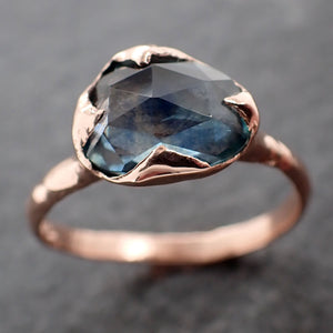Fancy cut Montana blue Sapphire Rose gold Solitaire Ring Gold Gemstone Engagement Ring 3053