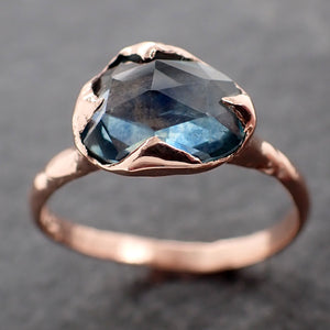 Fancy cut Montana blue Sapphire Rose gold Solitaire Ring Gold Gemstone Engagement Ring 3053