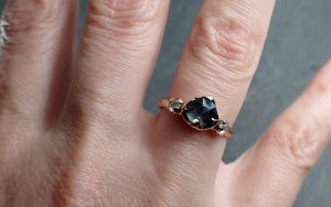 Fancy cut Montana blue Sapphire Rose gold Multi stone Ring Gold Gemstone Engagement Ring 3054