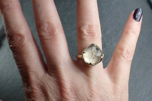 Fancy cut Moonstone Rose Gold Ring Gemstone Solitaire recycled 14k statement cocktail statement 3030