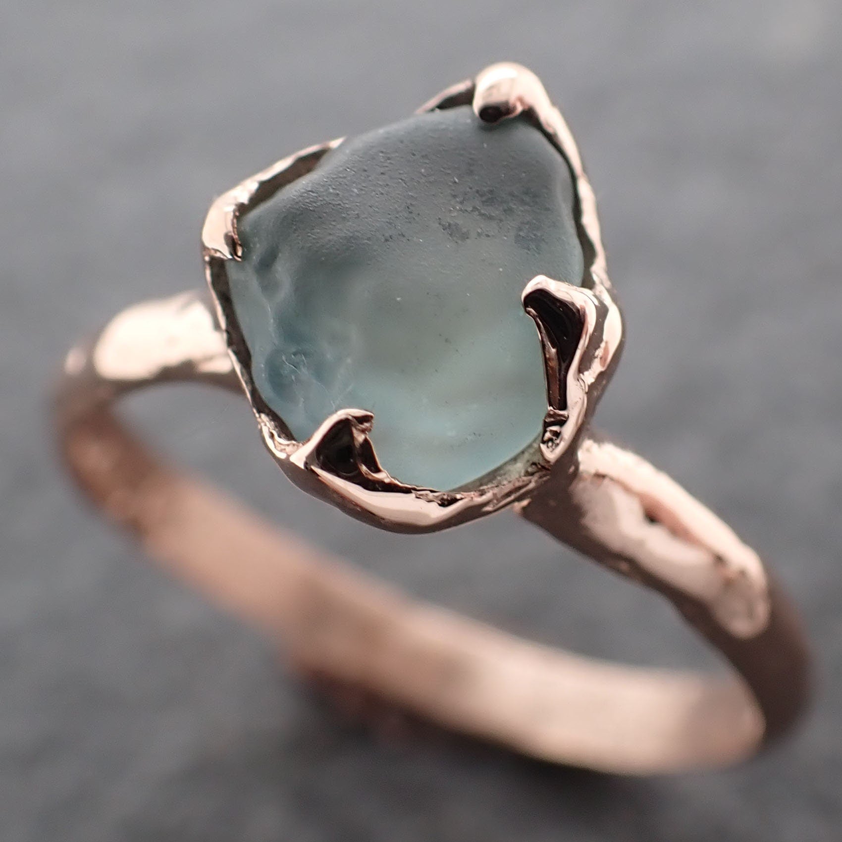 Raw Sapphire Montana sapphire Rose Gold Engagement Ring Blue Wedding Ring Custom Gemstone Ring Solitaire Ring byAngeline 3032