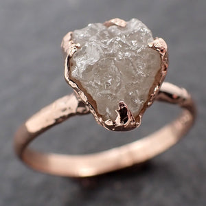 Raw Rough UnCut Diamond Engagement Ring Rough Diamond Solitaire Recycled 14k Rose gold Conflict Free Diamond Wedding Promise byAngeline 3035
