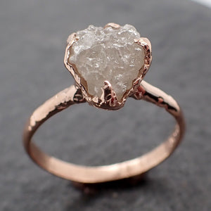 Raw Rough UnCut Diamond Engagement Ring Rough Diamond Solitaire Recycled 14k Rose gold Conflict Free Diamond Wedding Promise byAngeline 3035