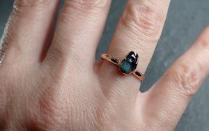 Fancy cut Montana blue green Sapphire Rose gold Solitaire Ring Gold Gemstone Engagement Ring 3052