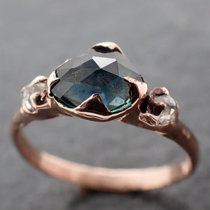 Fancy cut Montana blue Sapphire Rose gold Multi stone Ring Gold Gemstone Engagement Ring 3054