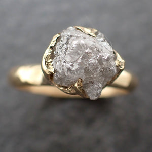 Raw Diamond Engagement Ring Rough Uncut Diamond Solitaire Recycled 14k yellow gold Conflict Free Diamond Wedding Promise 3071