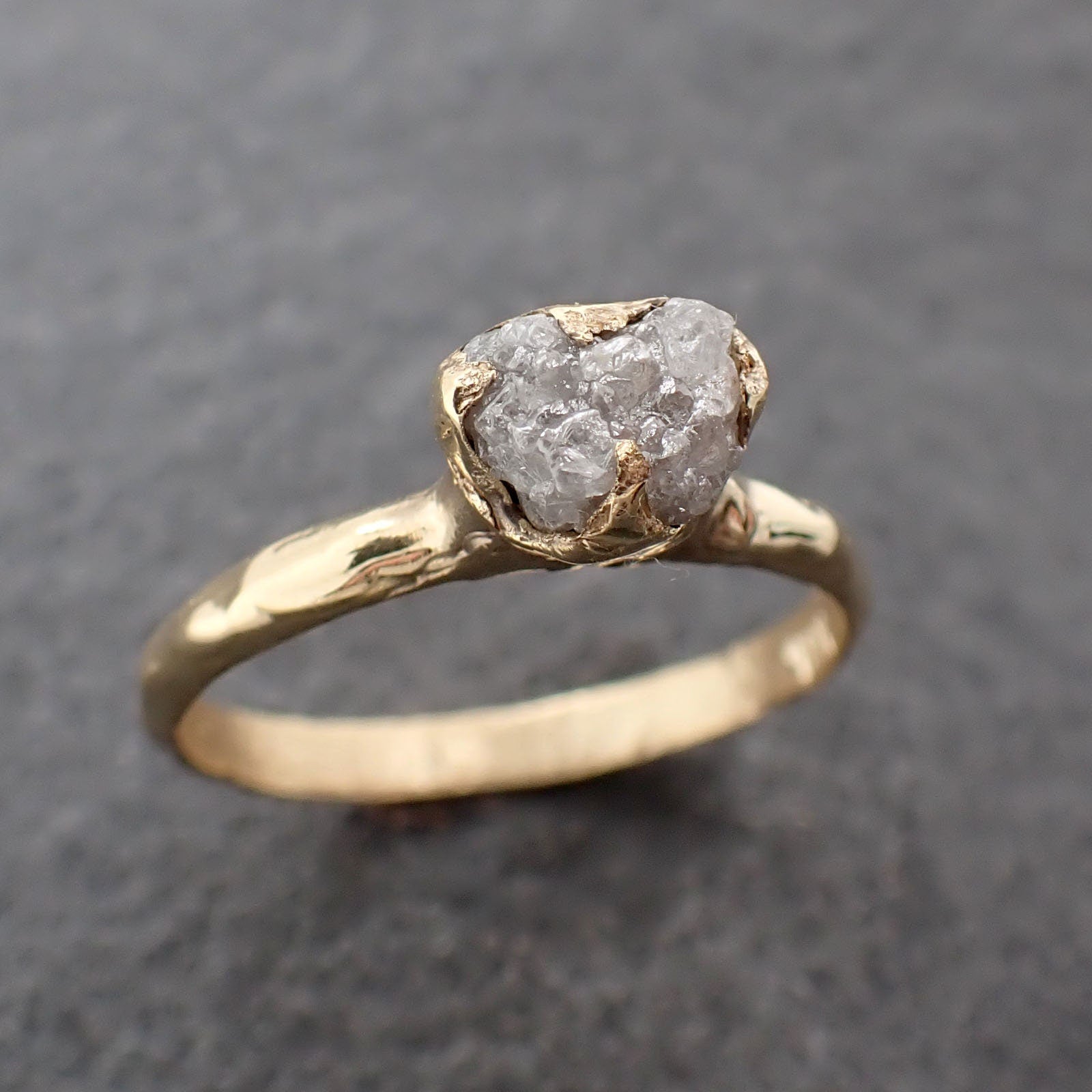 Raw Diamond Engagement Ring Rough Uncut Diamond Solitaire Recycled 14k yellow gold Conflict Free Diamond Wedding Promise 3077