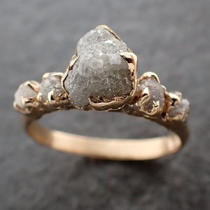 Raw Diamond Yellow gold multi stone Engagement Ring Rough 14k Gold Wedding Delicate Ring diamond Wedding Ring Rough Diamond Ring 3079
