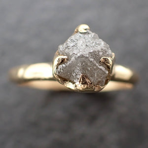 Raw Diamond Engagement Ring Rough Uncut Diamond Solitaire Recycled 14k yellow gold Conflict Free Diamond Wedding Promise 3070