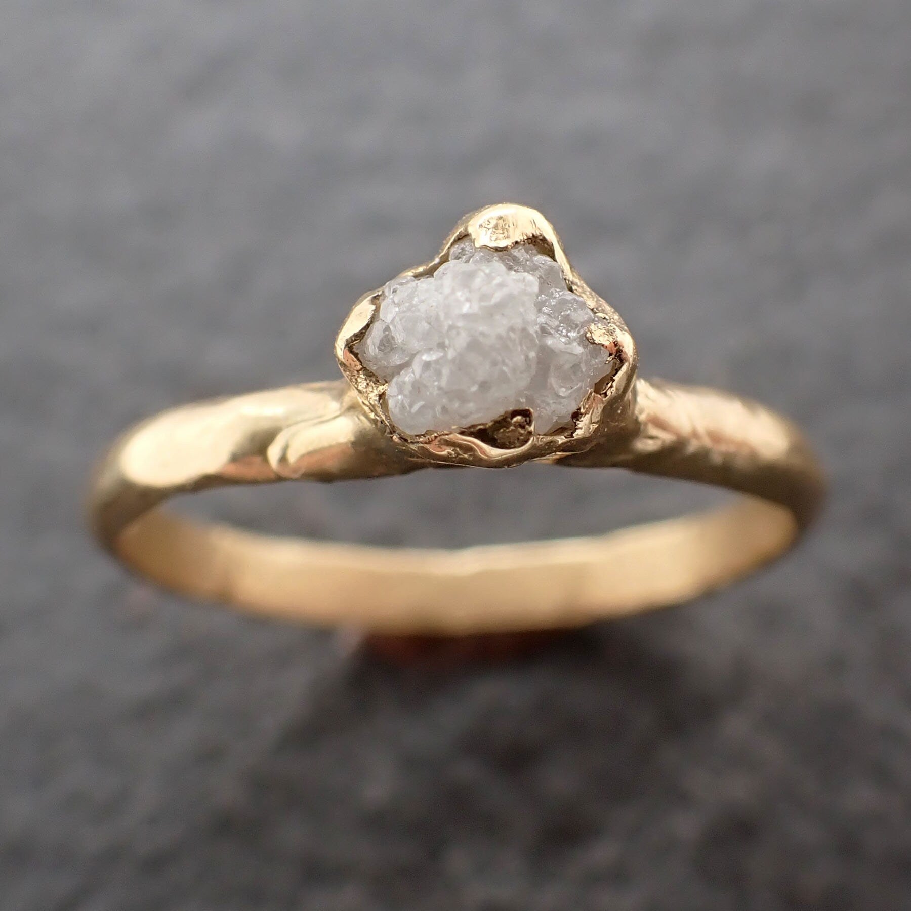 Raw Rough UnCut Diamond Engagement Ring Rough Diamond Solitaire Recycled 18k gold Conflict Free Diamond Wedding Promise byAngeline 3086
