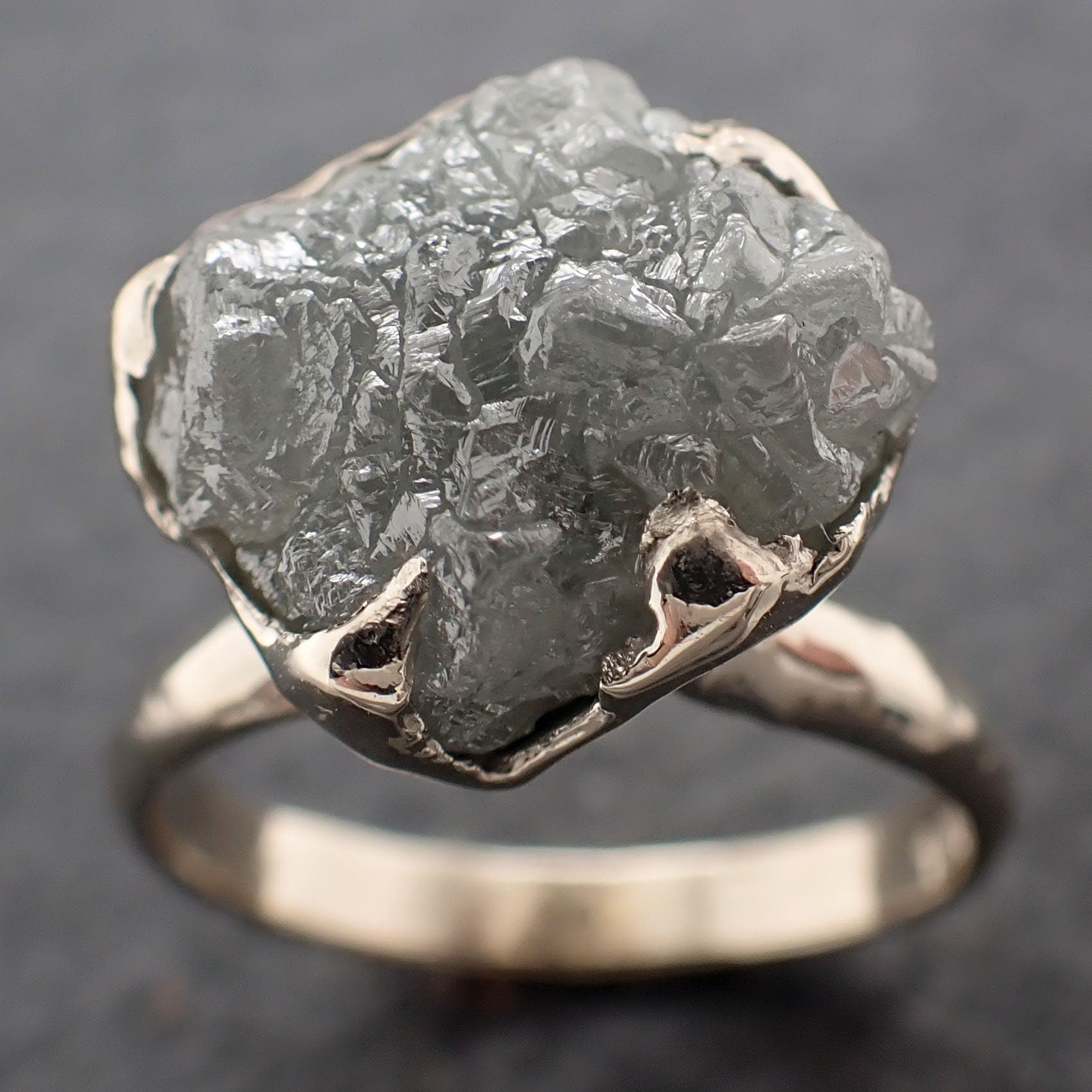 Rough Diamond Engagement Ring Raw 14k White Gold Ring Wedding Diamond ...