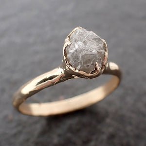 Raw Diamond Engagement Ring Rough Uncut Diamond Solitaire Recycled 14k yellow gold Conflict Free Diamond Wedding Promise 3092