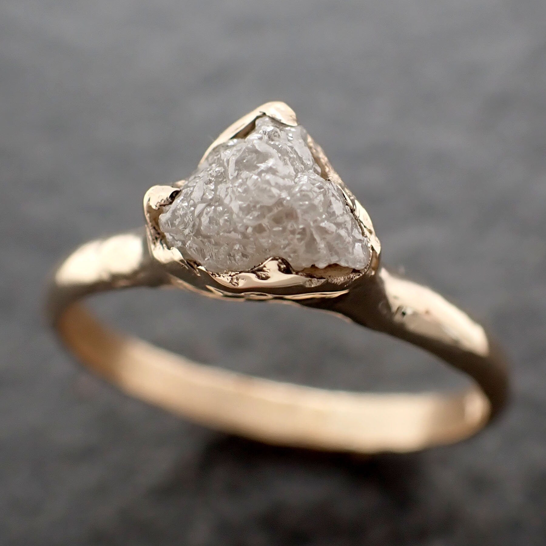 Rustic Diamond With 3mm Diamond Conflict Free Engagement Ring, Sterling  Silver and 18k Gold - Etsy