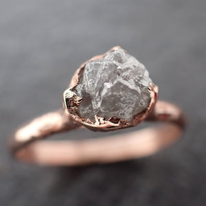 Raw Diamond Engagement Ring Rough Uncut Diamond Solitaire Recycled 14k Rose gold Conflict Free Diamond Wedding Promise 3004
