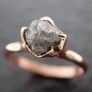 Raw Diamond Engagement Ring Rough Uncut Diamond Solitaire Recycled 14k Rose gold Conflict Free Diamond Wedding Promise 3005