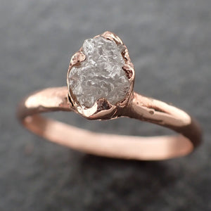 Raw Diamond Engagement Ring Rough Uncut Diamond Solitaire Recycled 14k Rose gold Conflict Free Diamond Wedding Promise 3007