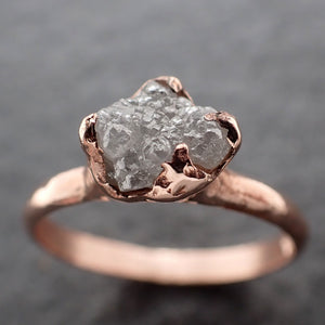 Raw Diamond Engagement Ring Rough Uncut Diamond Solitaire Recycled 14k Rose gold Conflict Free Diamond Wedding Promise 3111