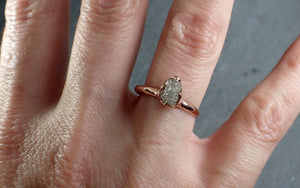 Raw Diamond Engagement Ring Rough Uncut Diamond Solitaire Recycled 14k Rose gold Conflict Free Diamond Wedding Promise 3112