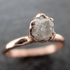 Raw Diamond Engagement Ring Rough Uncut Diamond Solitaire Recycled 14k Rose gold Conflict Free Diamond Wedding Promise 3116
