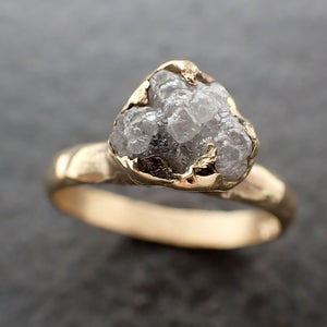 Raw Diamond Engagement Ring Rough Uncut Diamond Solitaire Recycled 14k yellow gold Conflict Free Diamond Wedding Promise 3127