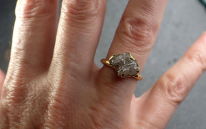Raw Diamond Solitaire Engagement Ring 18k Gold Stacking Rough Diamond byAngeline 3084