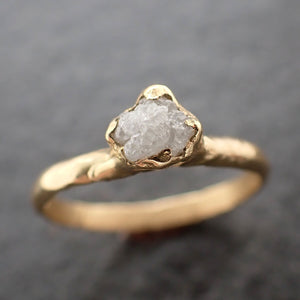 Raw Rough UnCut Diamond Engagement Ring Rough Diamond Solitaire Recycled 18k gold Conflict Free Diamond Wedding Promise byAngeline 3086