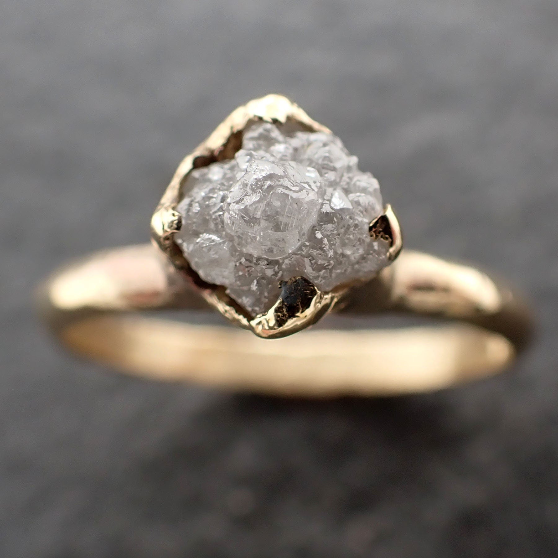 Raw Diamond Engagement Ring Rough Uncut Diamond Solitaire Recycled 14k yellow gold Conflict Free Diamond Wedding Promise 3121