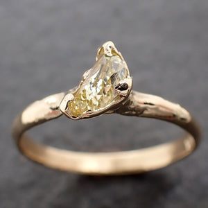 Fancy Cut Half Moon yellow Diamond Solitaire Engagement 14k Gold Wedding Ring byAngeline 3139