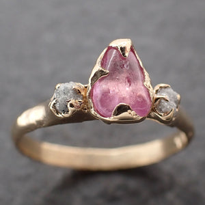 Sapphire Pebble candy purple polished yellow 14k gold multi stone gemstone ring 3156