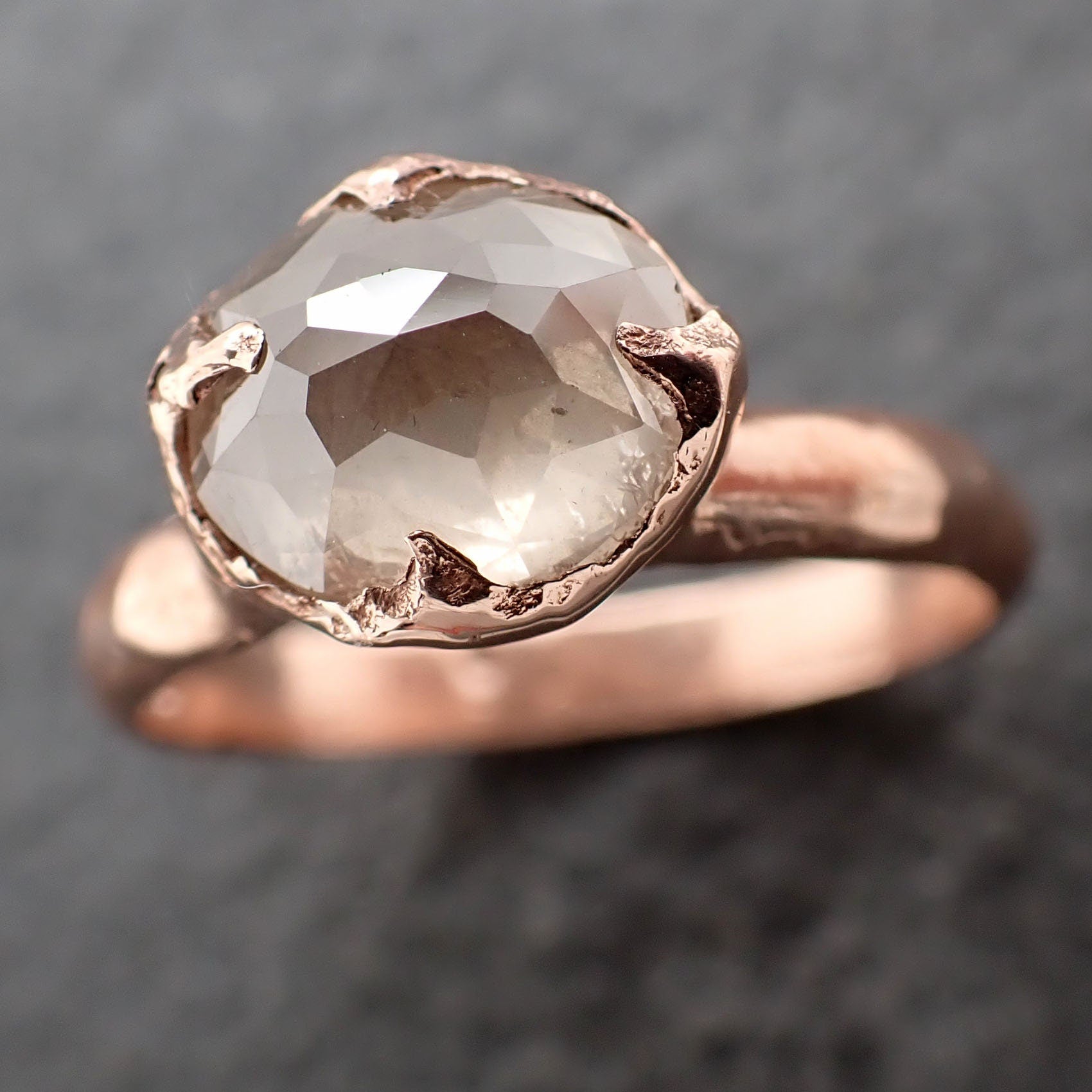 Fancy cut Solitaire Diamond Engagement 14k Rose Gold Wedding Ring byAngeline 3187