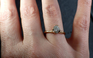 Raw Diamond Engagement Ring Rough Uncut Diamond Solitaire Recycled 14k yellow gold Conflict Free Diamond Wedding Promise 3188