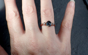 Fancy cut Montana blue Sapphire Rose gold Multi stone Ring Gold Gemstone Engagement Ring 3195