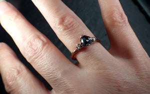 Fancy cut Montana blue Sapphire Rose gold Multi stone Ring Gold Gemstone Engagement Ring 3196