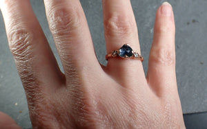 Fancy cut Montana blue Sapphire Rose gold Multi stone Ring Gold Gemstone Engagement Ring 3081