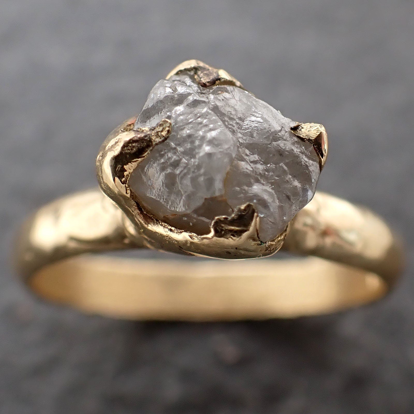 Raw Diamond Engagement Ring Rough Uncut Diamond Solitaire Recycled