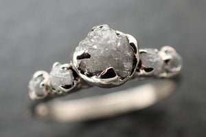 Raw Diamond White gold Engagement Wedding Ring byAngeline 3203