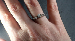 Raw Diamond White gold Engagement Wedding Ring byAngeline 3203