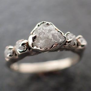 Raw Diamond White gold Engagement Wedding Ring byAngeline 3204