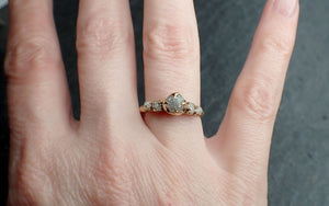 Raw Diamond Yellow 14k gold multi stone Engagement Wedding Rough Diamond Ring 3235