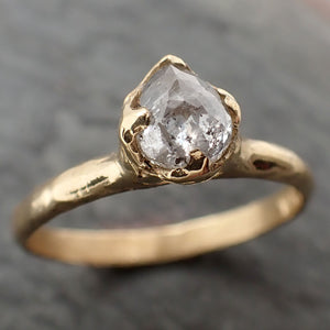 Fancy cut salt and pepper Diamond Solitaire Engagement yellow 18k Gold Wedding Ring byAngeline 3239